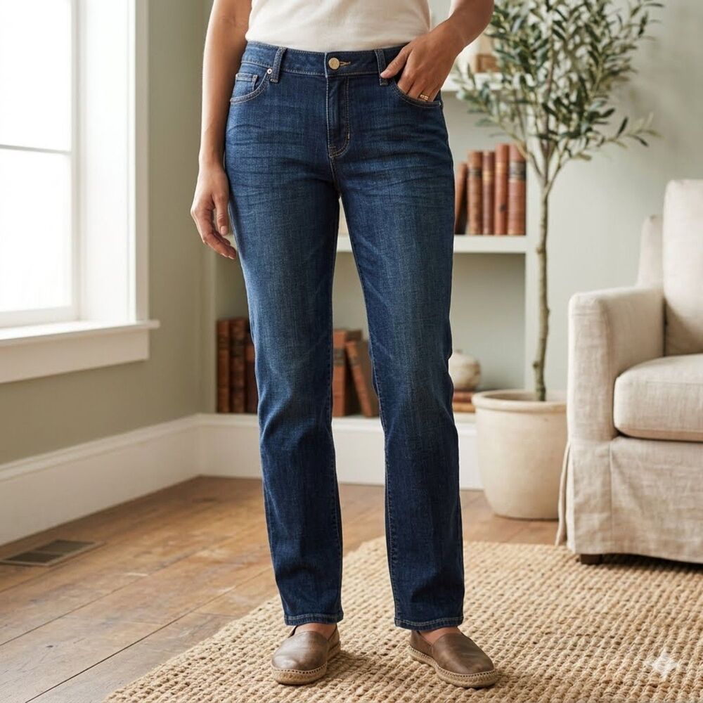 Gap Factory Curvy Jeans Womens 12x31 Blue Low Rise Straight Leg Stretch Denim